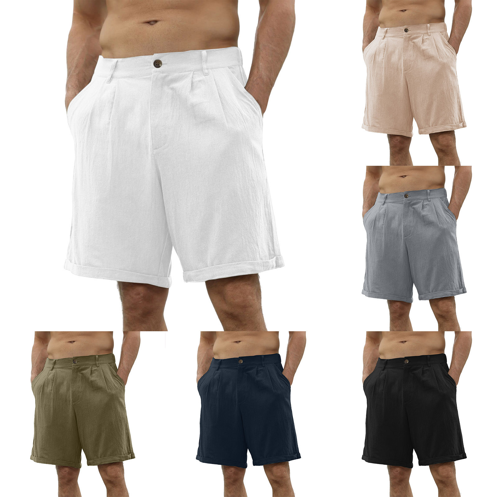 Men's Shorts Linen Shorts Summer Shorts Beach Shorts Pocket Plain Comfort Breathable Outdoor-Comfort & Reliable