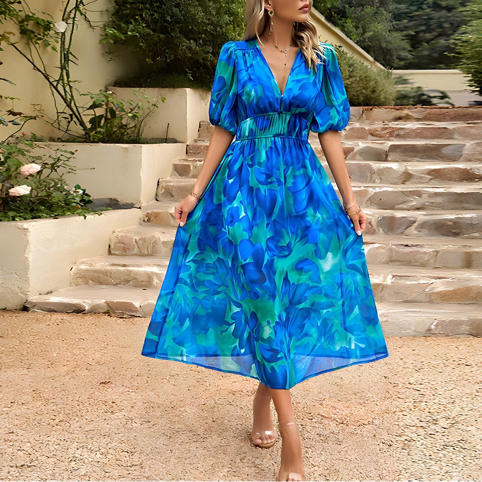 Isolde V-Neck Midi Dress