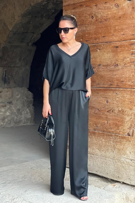 V-neck Satin Two-piece Suit(UK SIZE)-Comfort & Reliable