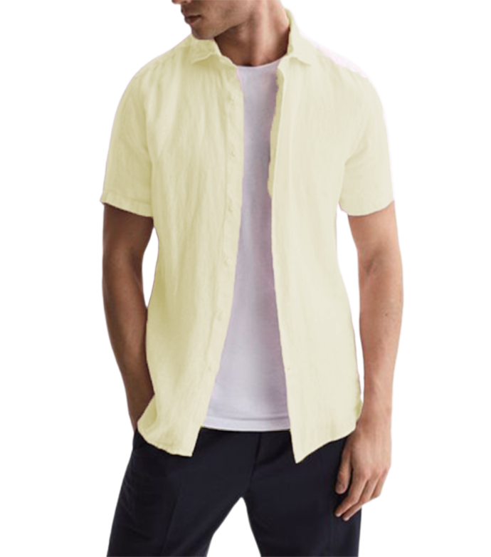 Men's  Cotton Linen Casual Short Sleeve Shirt-Comfort & Reliable
