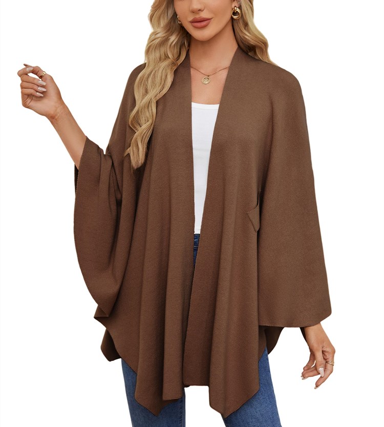 Women's Elegant Shawl Wraps Soft Open Front Poncho Sweater-Comfort & Reliable