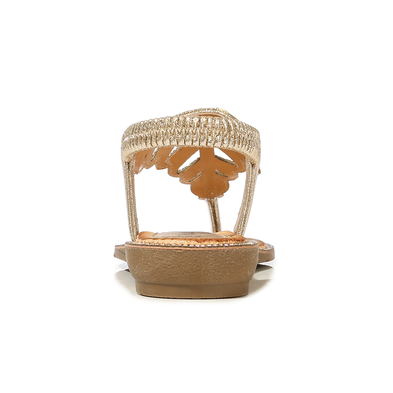 T-strap Leaf Rhinestone Flats Sandals-Comfort & Reliable