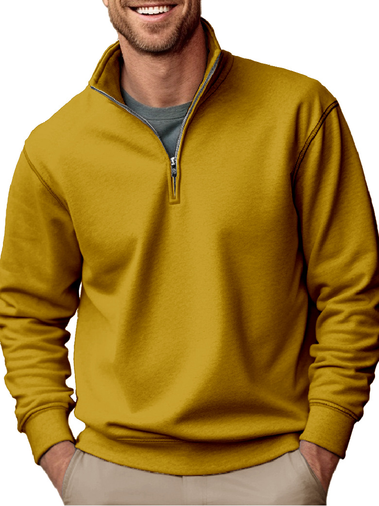 New Men's Casual Zipper Stand Collar Thickened Fleece Sweatshirt-Comfort & Reliable