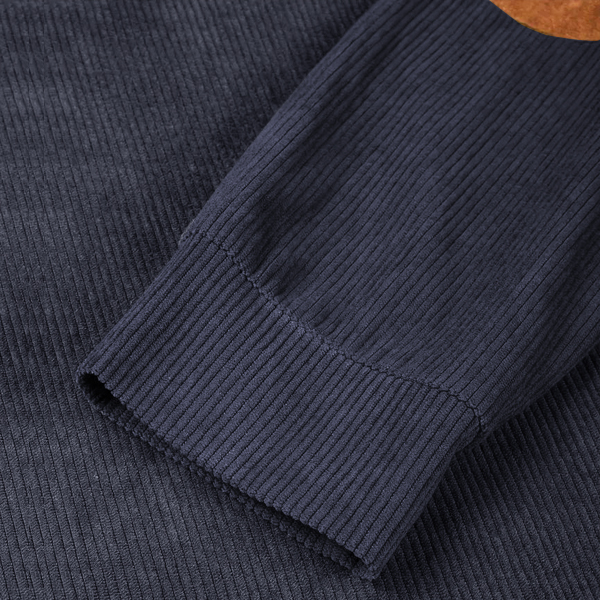 Men's Outdoor Casual Zip Polo Stand Collar Long Sleeve Sweatshirt Double Layer Lapel Fur Leather Collar Pullover-Comfort & Reliable