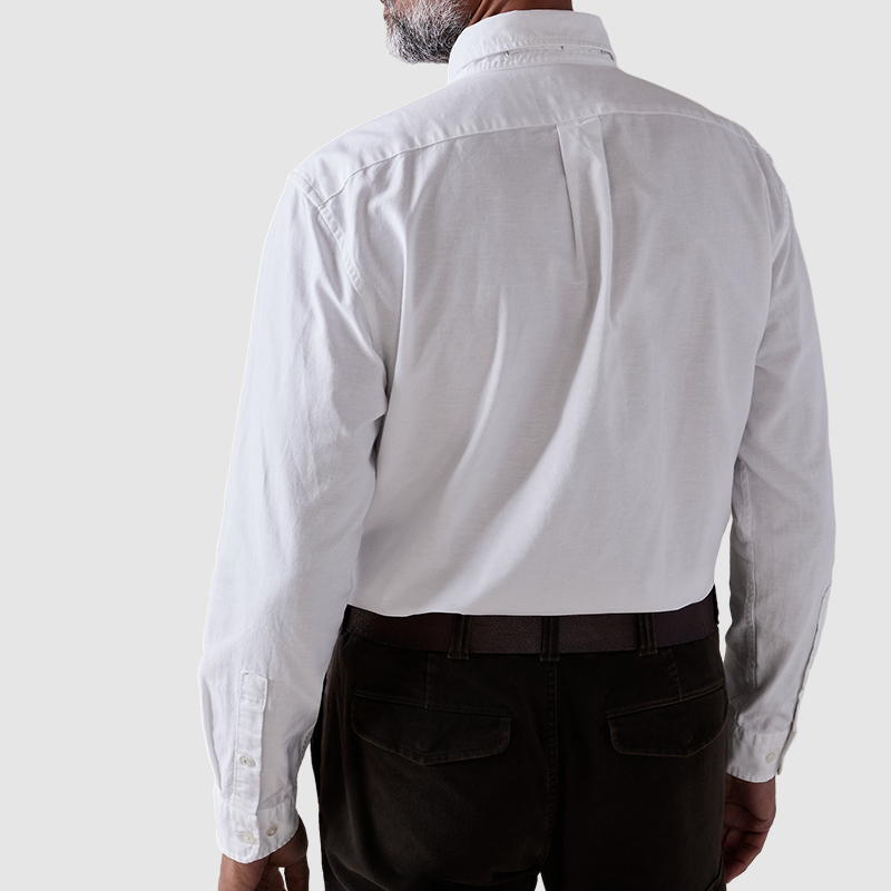 Men's combed cotton white shirt-Comfort & Reliable