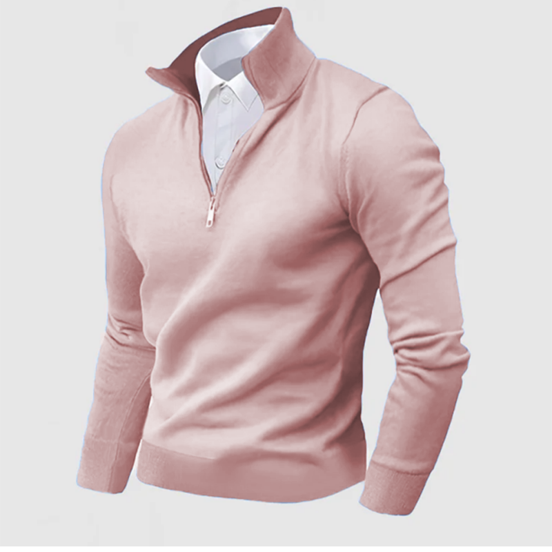 Gentleman's Business Three-Quarter Zip Sweater-Comfort & Reliable