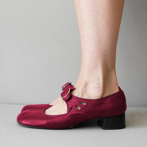 😍Last Day 50% OFF😍-Women's Orthopedic Low Heel Buckle Shallow Mouth Leather Shoes-Comfort & Reliable