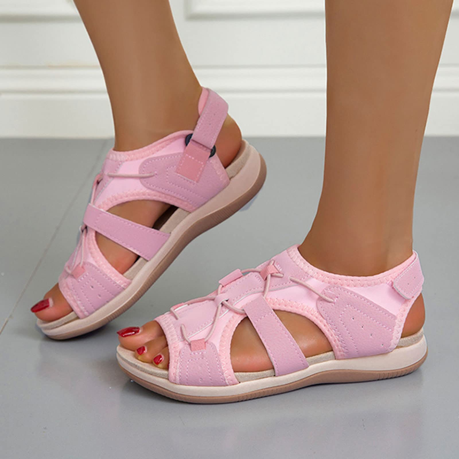 Women's Soft Stretchable Open Toe Velcro Sandals-Comfort & Reliable
