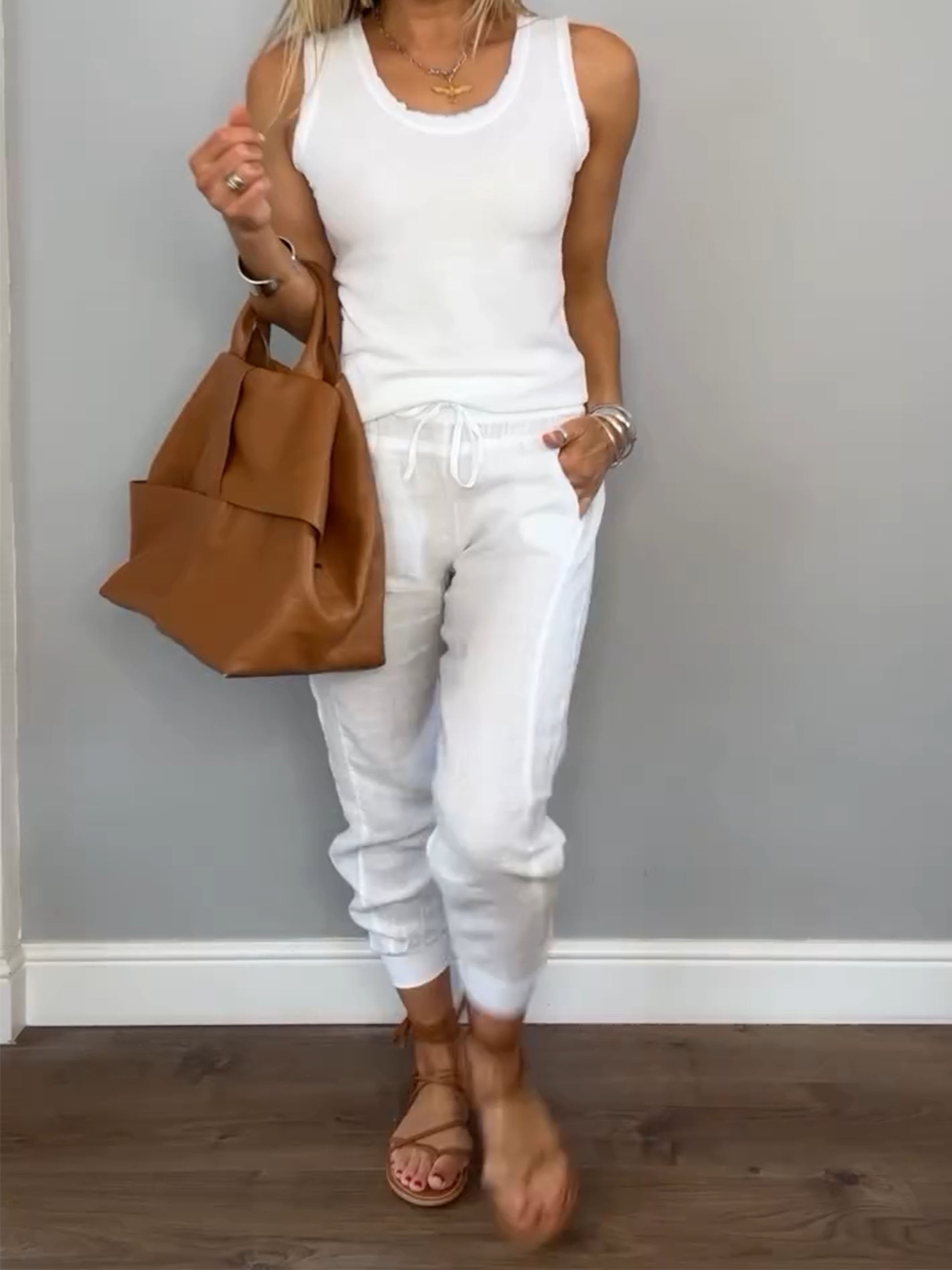 Women's Cotton and Linen Casual Two-piece Set-Comfort & Reliable