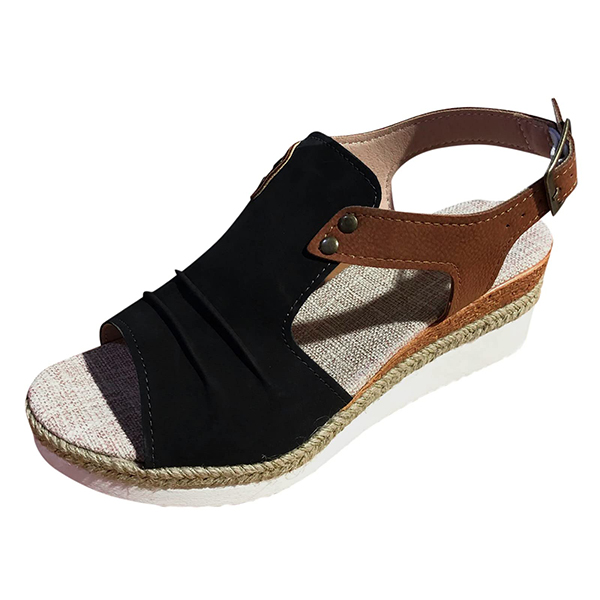 LAST DAY 50% OFF-2025 Womens Open Toe Ankle Strap Platform Orthopedic Wedge Sandals-Comfort & Reliable