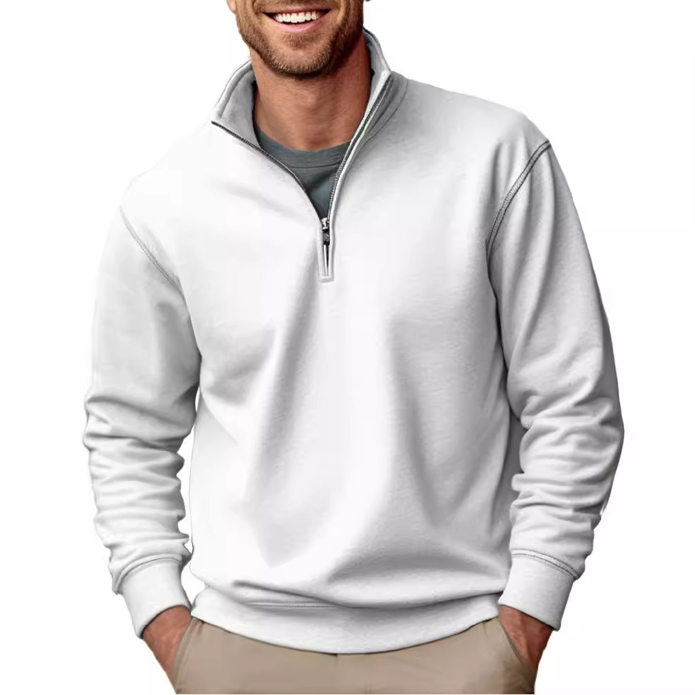 New Men's Casual Zipper Stand Collar Thickened Fleece Sweatshirt-Comfort & Reliable