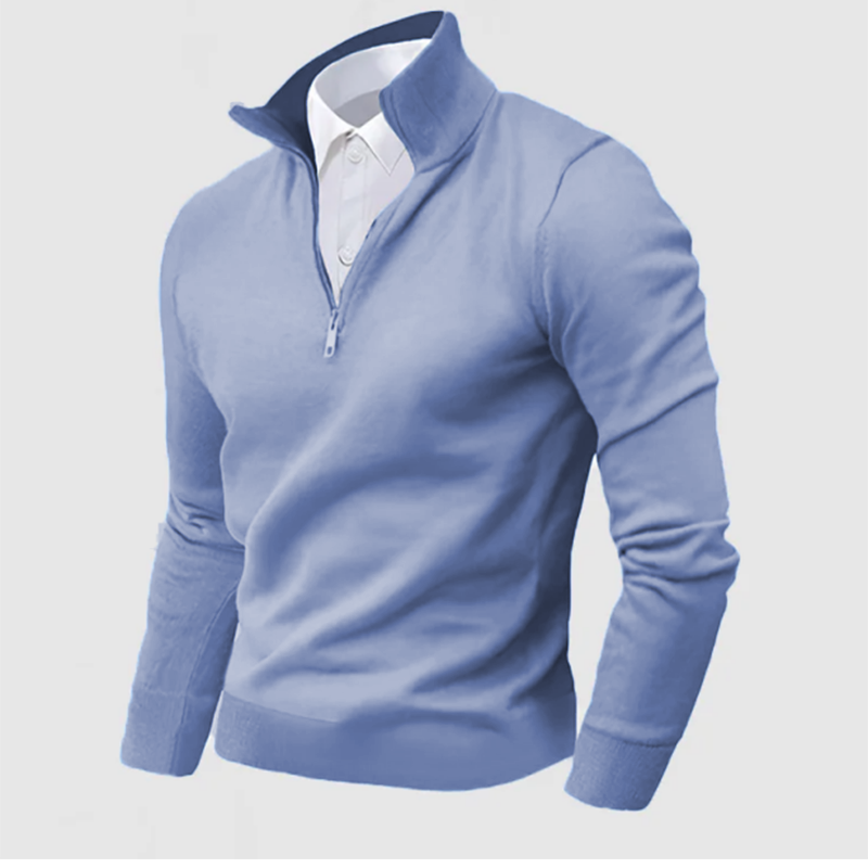 Gentleman's Business Three-Quarter Zip Sweater-Comfort & Reliable