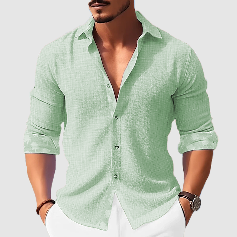 Men's shirt autumn men's cotton linen shirt long sleeve lapel shirt-Comfort & Reliable