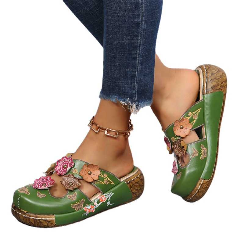 Ethnic style high quality thick-soled sandals (invisible height increase of 5 cm)-Comfort & Reliable
