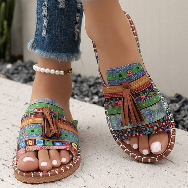 🔥Last Day Promotion 50% OFF - Women's Comfortable Tassel Flat Sandals-Comfort & Reliable