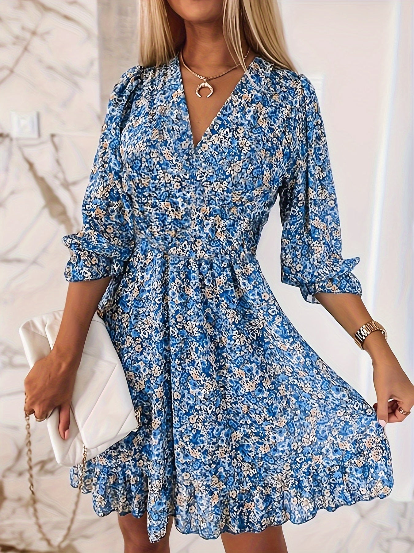 Evie Mini Dress in Nature