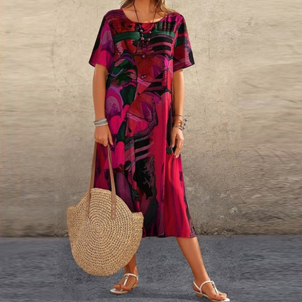 2-variant-boheemse-vrouwen-korte-mouw-midi-jurk-zomer-o-hals-midden-taille-full-art-print-mid-kuit-lengte-jurk-vrouw-losse-casual-vestidos