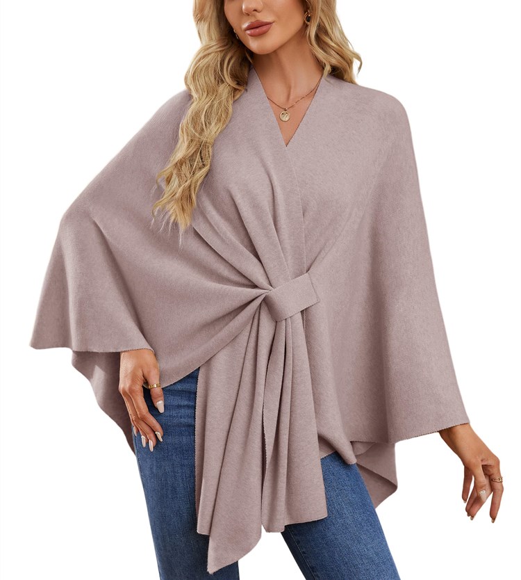 Women's Elegant Shawl Wraps Soft Open Front Poncho Sweater-Comfort & Reliable