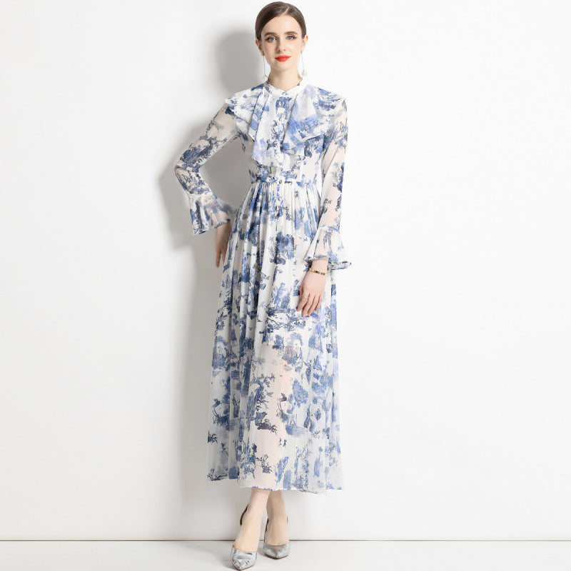 Gabby Elegant Ink Print Dress