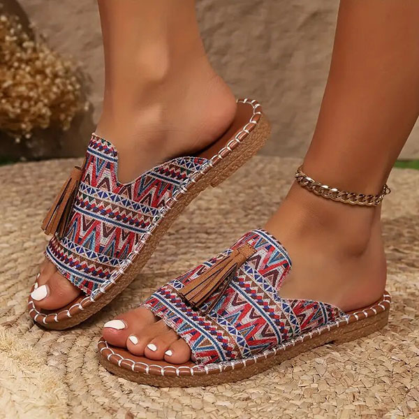 🔥Last Day Promotion 50% OFF - Women's Comfortable Tassel Flat Sandals-Comfort & Reliable