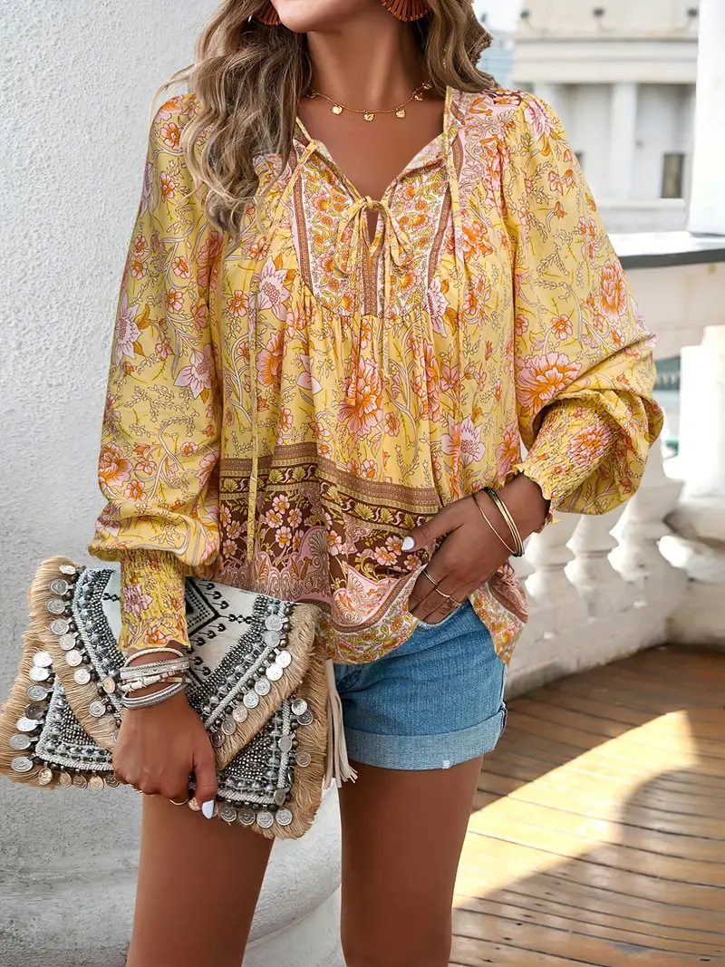Elegant Floral Women's Blouse
