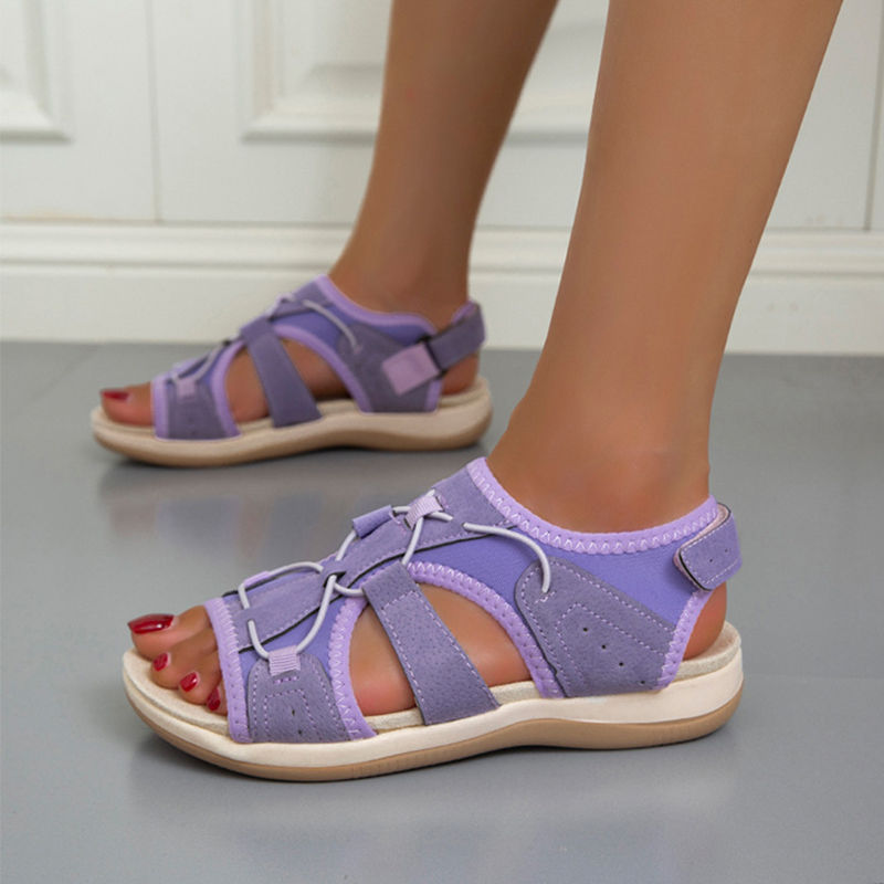 Women's Soft Stretchable Open Toe Velcro Sandals-Comfort & Reliable