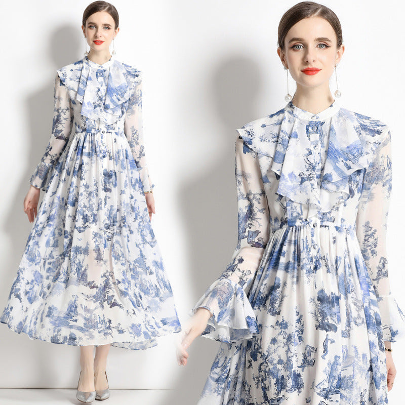 Gabby Elegant Ink Print Dress
