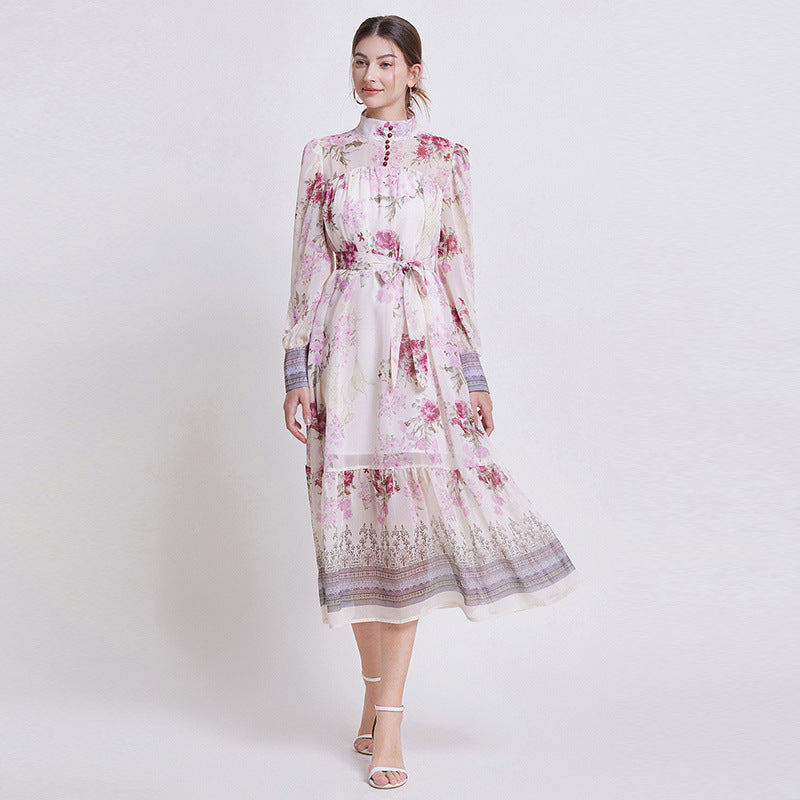 Elegant Floral Chiffon Dress Image 2