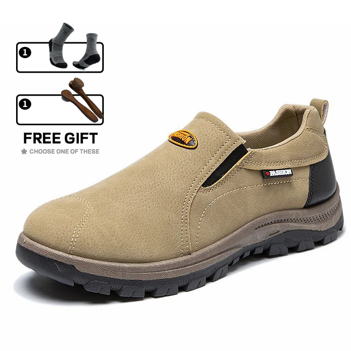 (⏰Limited Time 70% Discount off)Men's Outdoor Breathable Genuine Leather Shoes Non-slip Slip-On Shoes Arch Support Orthopedic Shoes-Comfort & Reliable