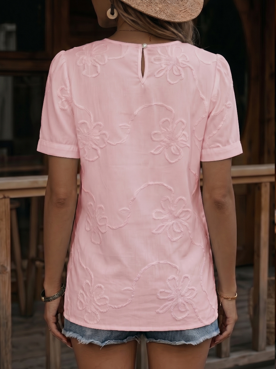 New Arrivals🔥 Vintage Ruffled V-neck Shirt with Embroidered Flowers