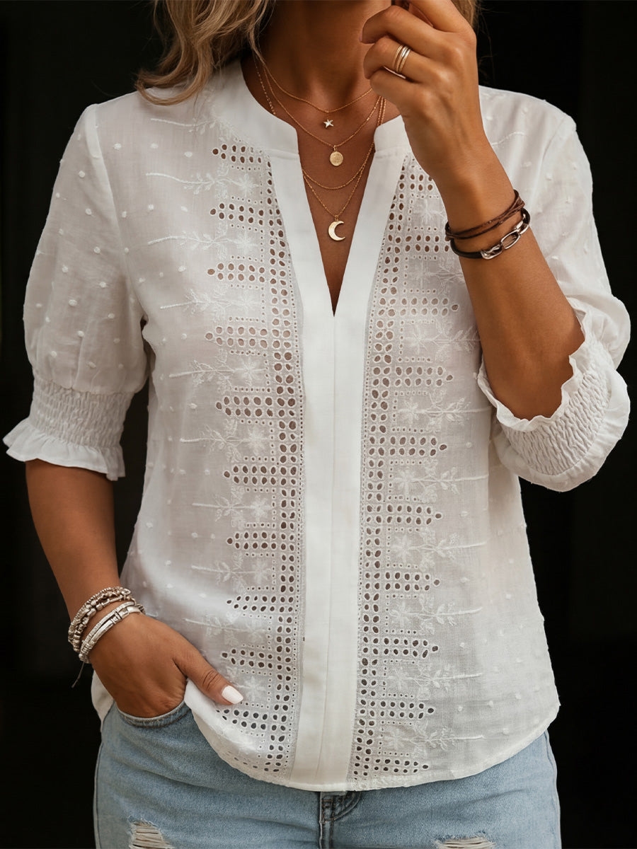 New Arrivals🔥Women's V-neck Cutout Lace Top