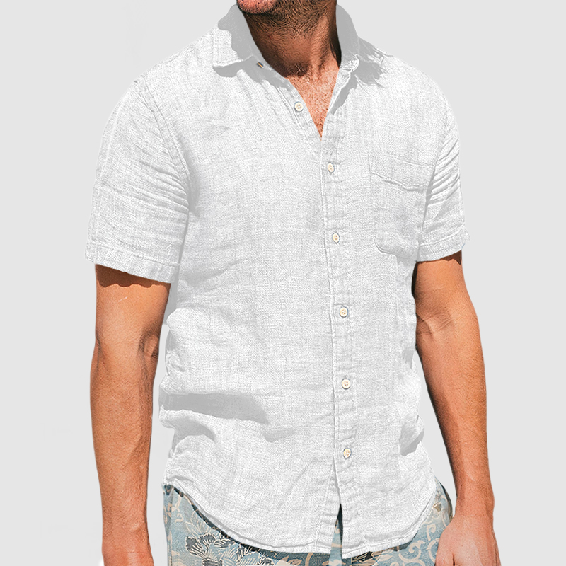 Gentleman's Vacation Soft Two-tone Cotton Linen Shirt-Comfort & Reliable