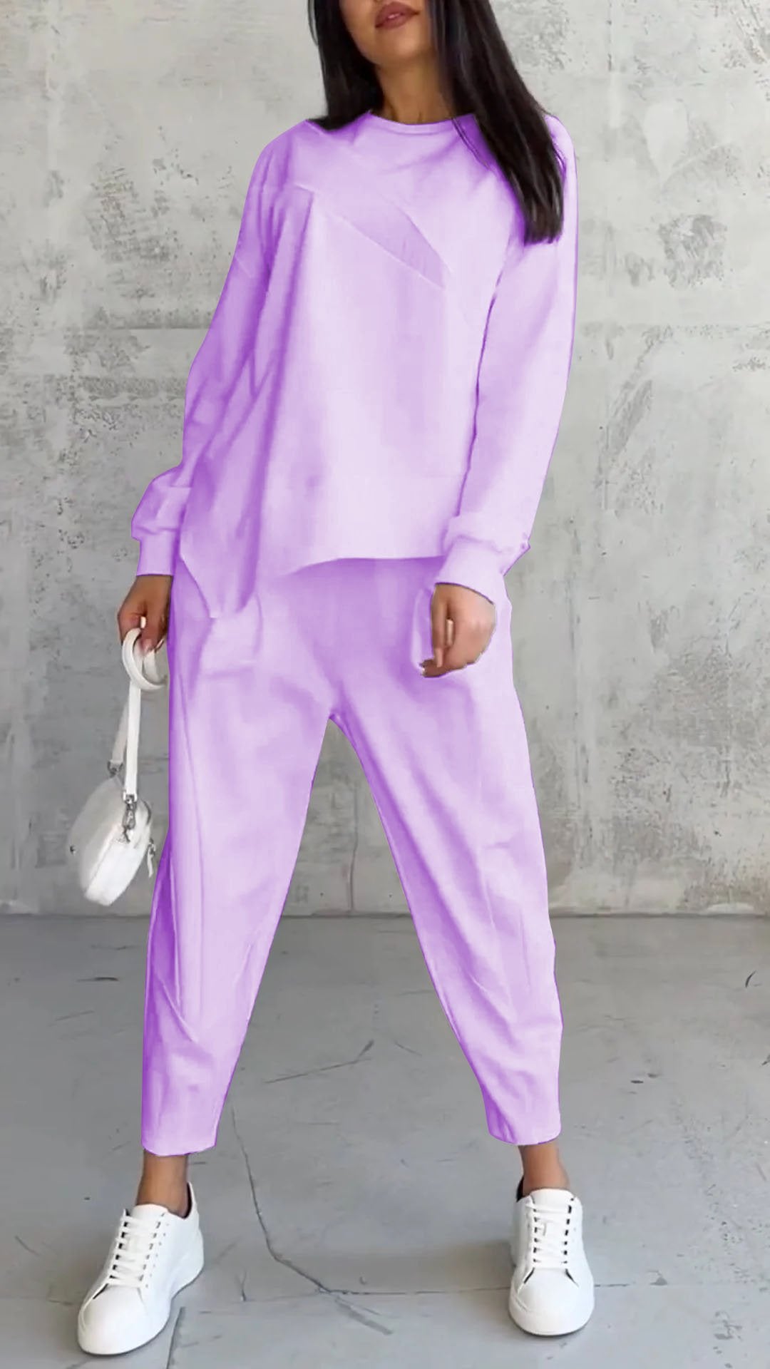 Casual Round Neck Long Sleeve Two Piece Suit-Comfort & Reliable