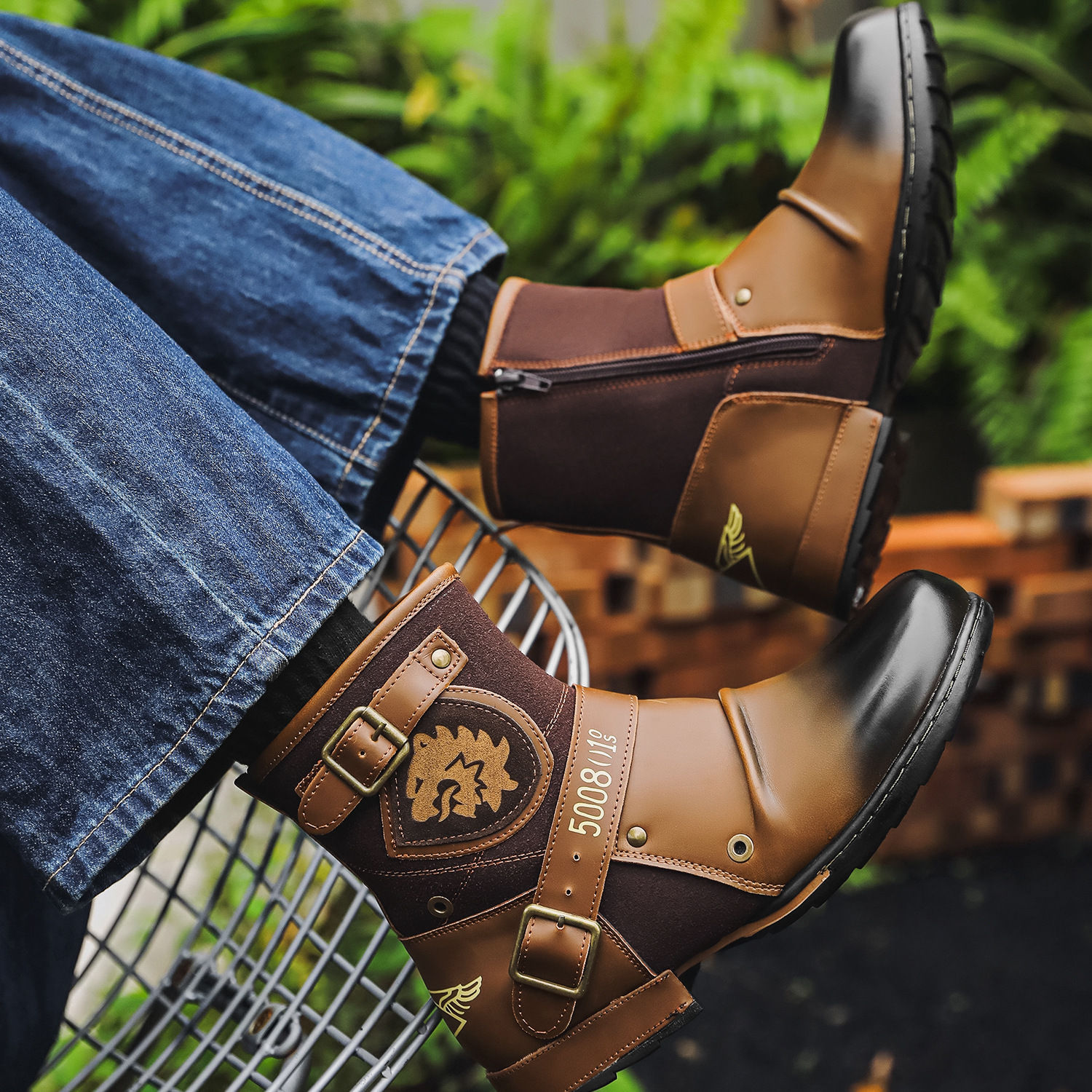Men's Vintage Western Cowboy Martin Boots-Comfort & Reliable