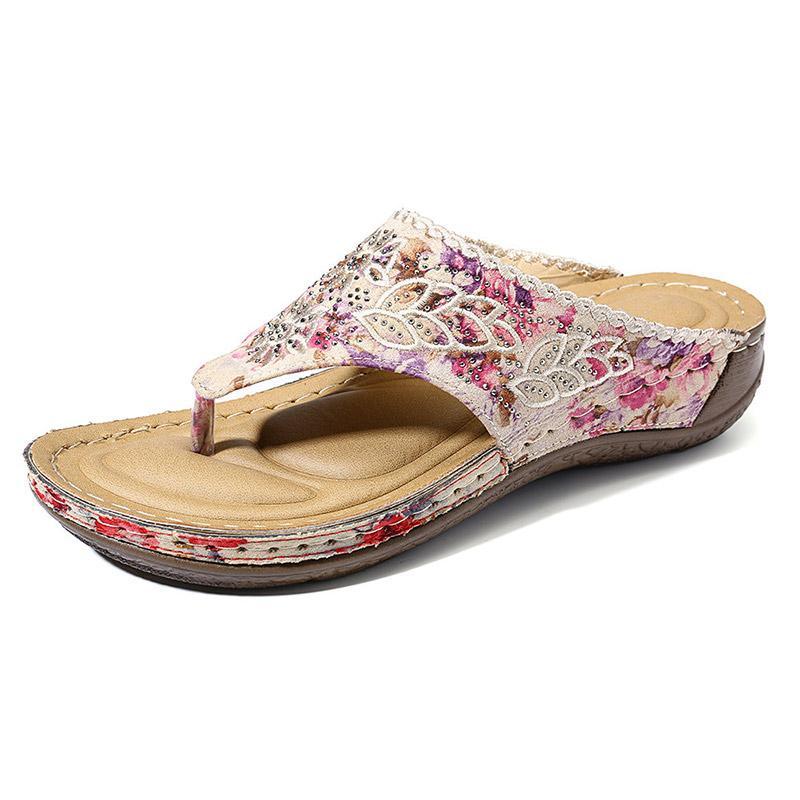 Women's Clip Toe Colorful Flip Flops Stitching Beach Casual Sandals-Comfort & Reliable