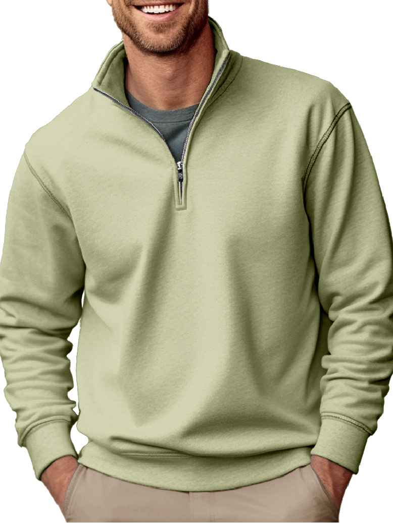 New Men's Casual Zipper Stand Collar Thickened Fleece Sweatshirt-Comfort & Reliable