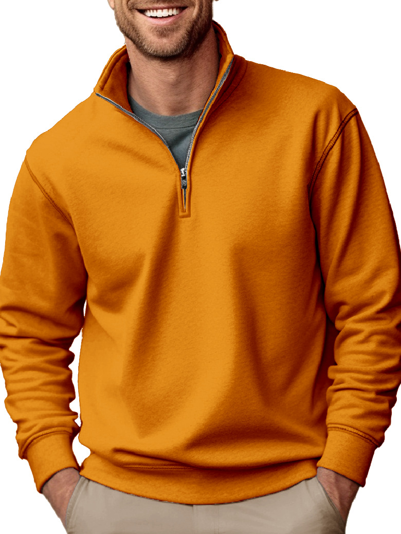 New Men's Casual Zipper Stand Collar Thickened Fleece Sweatshirt-Comfort & Reliable