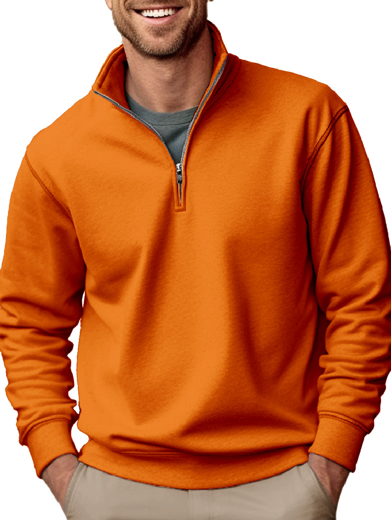 New Men's Casual Zipper Stand Collar Thickened Fleece Sweatshirt-Comfort & Reliable