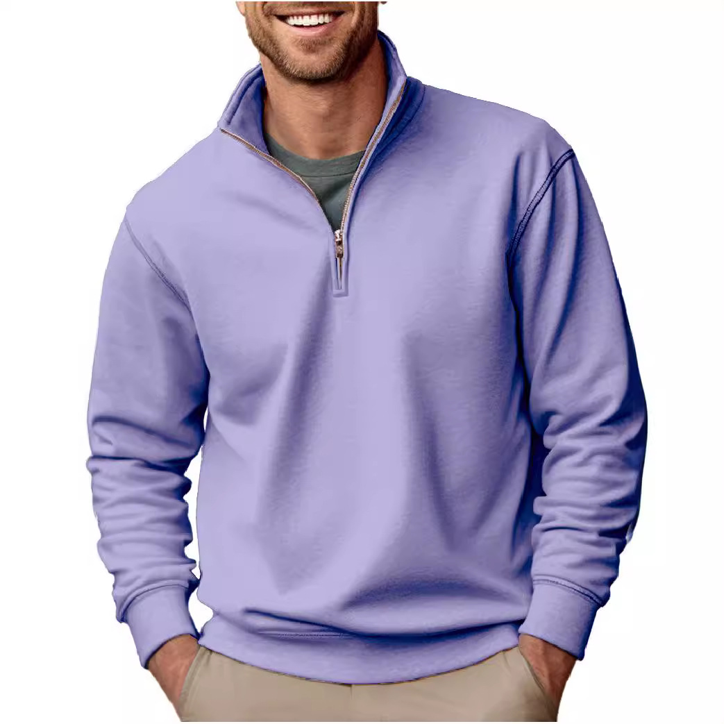 New Men's Casual Zipper Stand Collar Thickened Fleece Sweatshirt-Comfort & Reliable