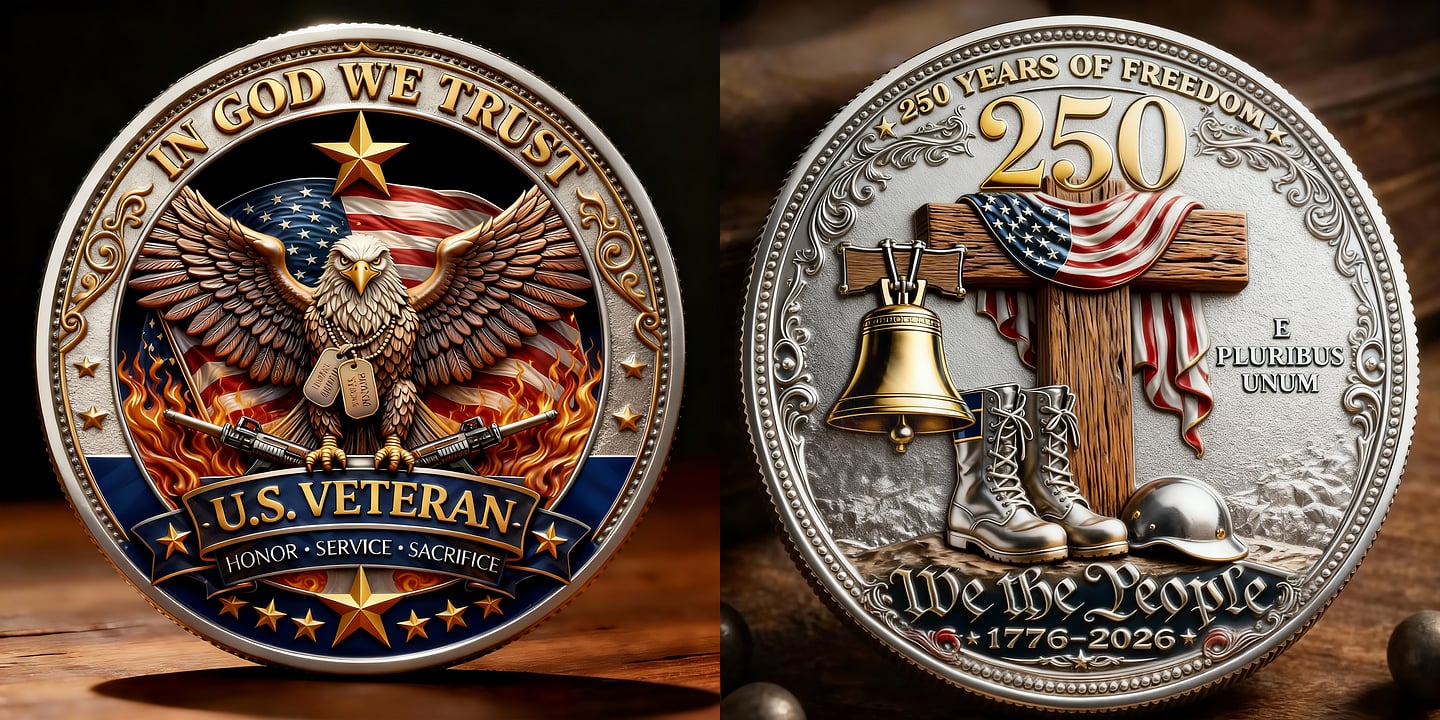 U.S. Veteran – In God We Trust | 250 Years of Freedom Commemorative Coin🦅-Comfort & Reliable