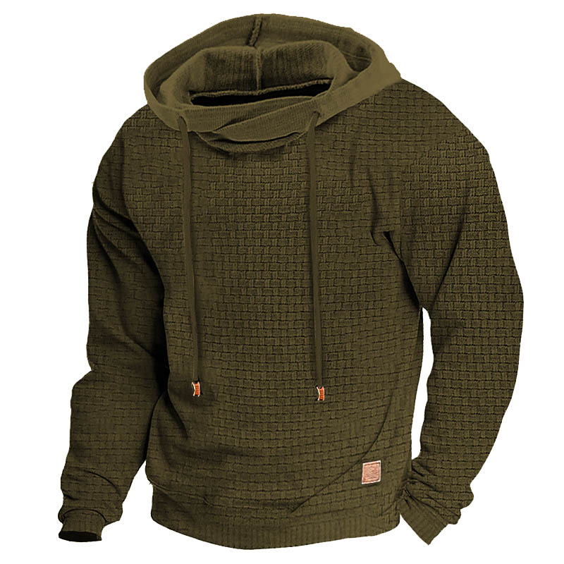 Men's Hoodie Outdoor Sports Solid Color Long Sleeve Daily Tops Apricot Sweatshirt-Comfort & Reliable