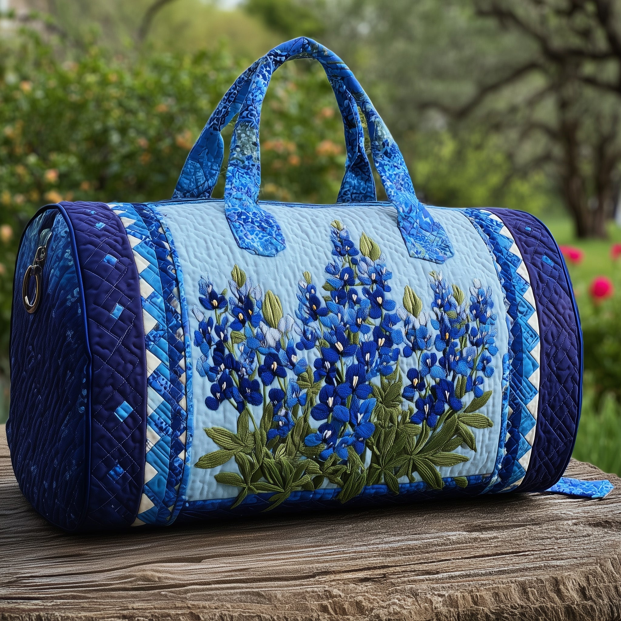 Bluebonnet Charm Quilted Duffle Bag GFTONL5680-Comfort & Reliable