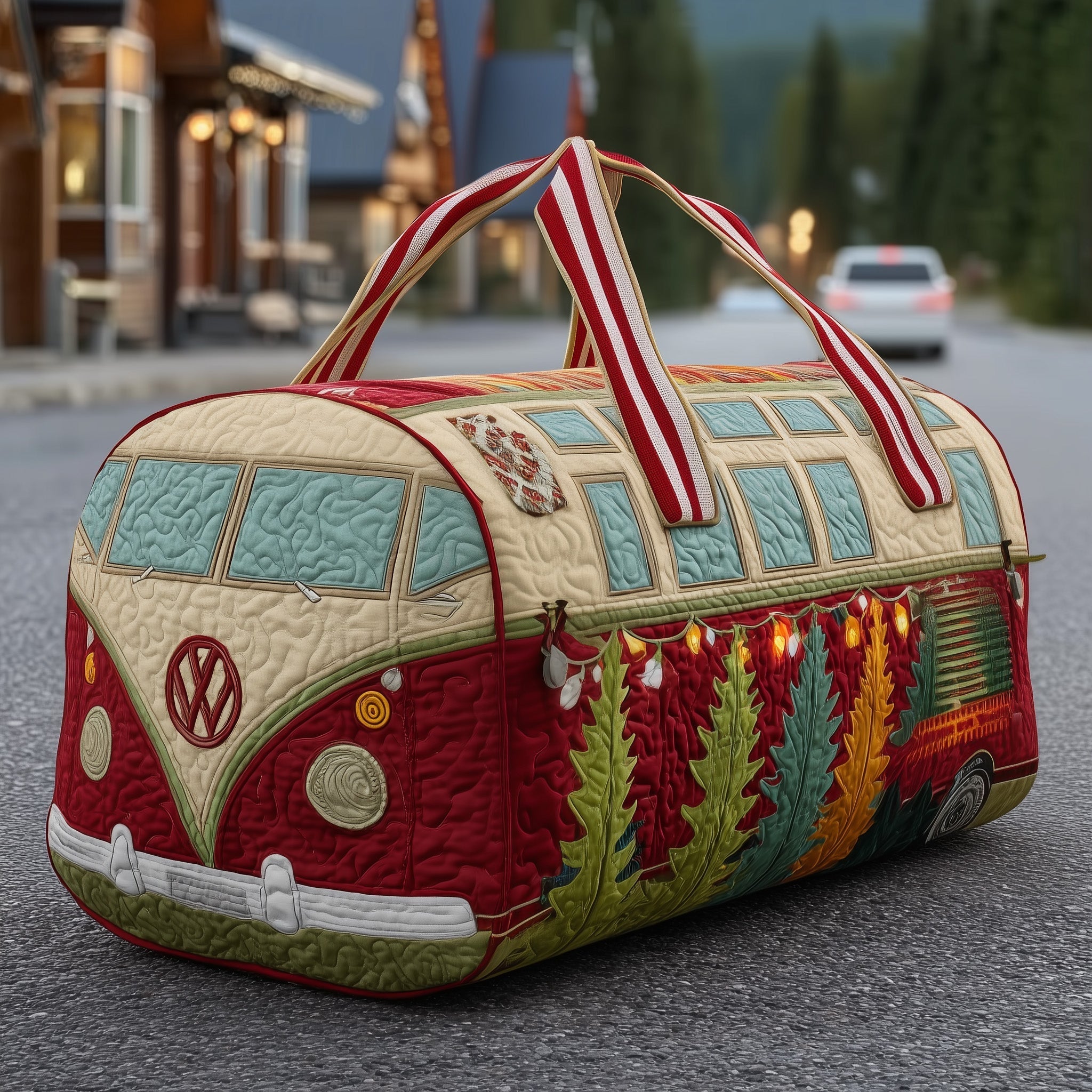 Hippie Van Chirstmas Quilted Duffle Bag GFTOYC42-Comfort & Reliable