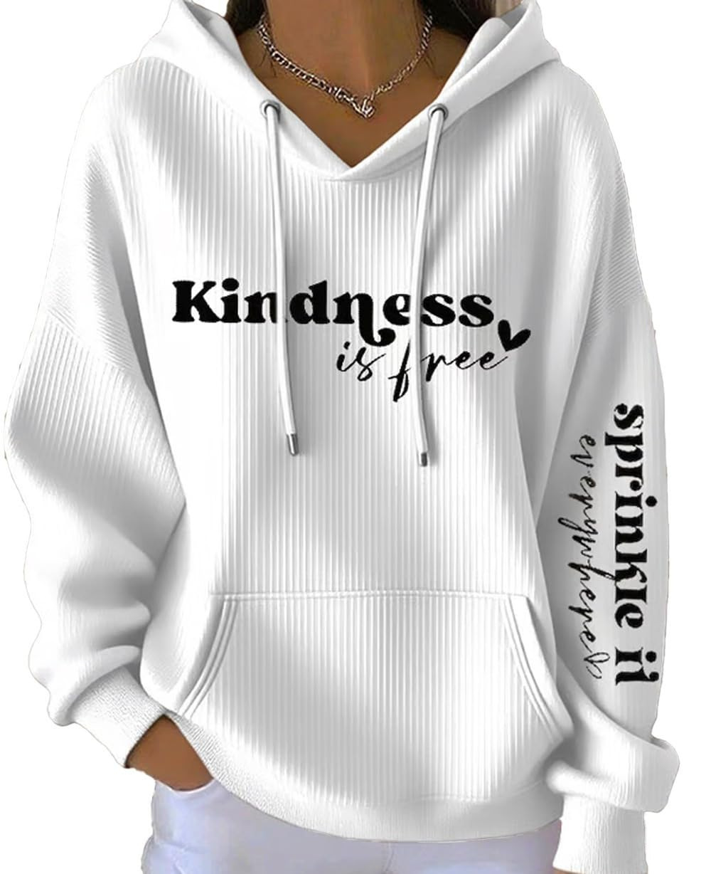 Kindness Heart Print Women's Casual Hoodie