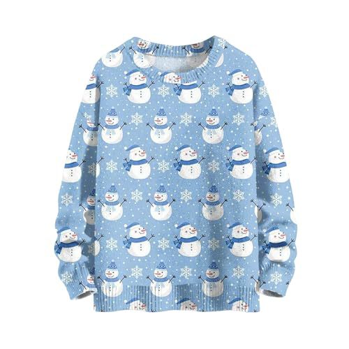 Women's Christmas House Reindeer Print Crewneck Sweatshirt