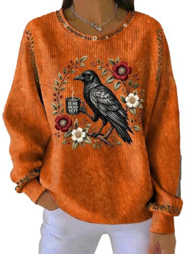 Women's Raven Floral Print Casual Hoodie