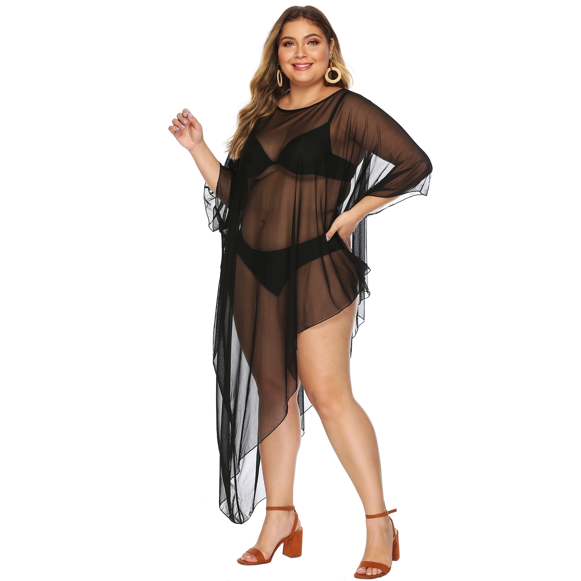 Women's Sheer Mesh Bikini Cover-Up Beach Dress