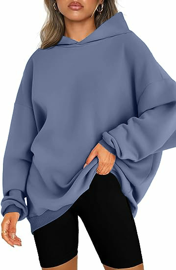 Women's Oversized Fleece-Lined Hooded Pullover Sweatshirt
