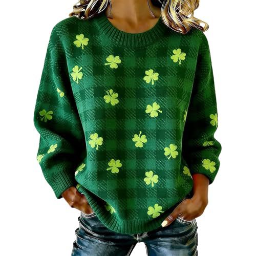 Women's Lucky Clover USA Flag Striped Print Sweatshirt