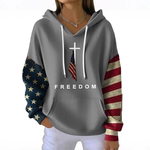Women's American Letter Print Hoodie